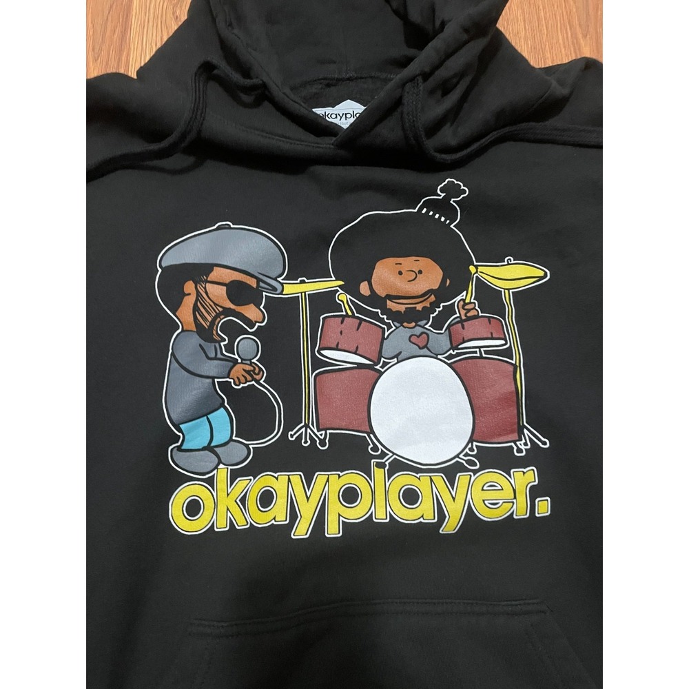 Okayplayer Hoodie Mens XL Black Graphic Questlove The Roots Hip Hop